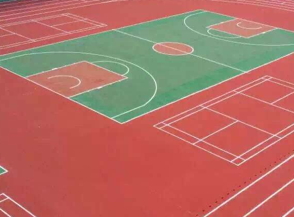 松江大学城硅PU篮球场施工(图1)